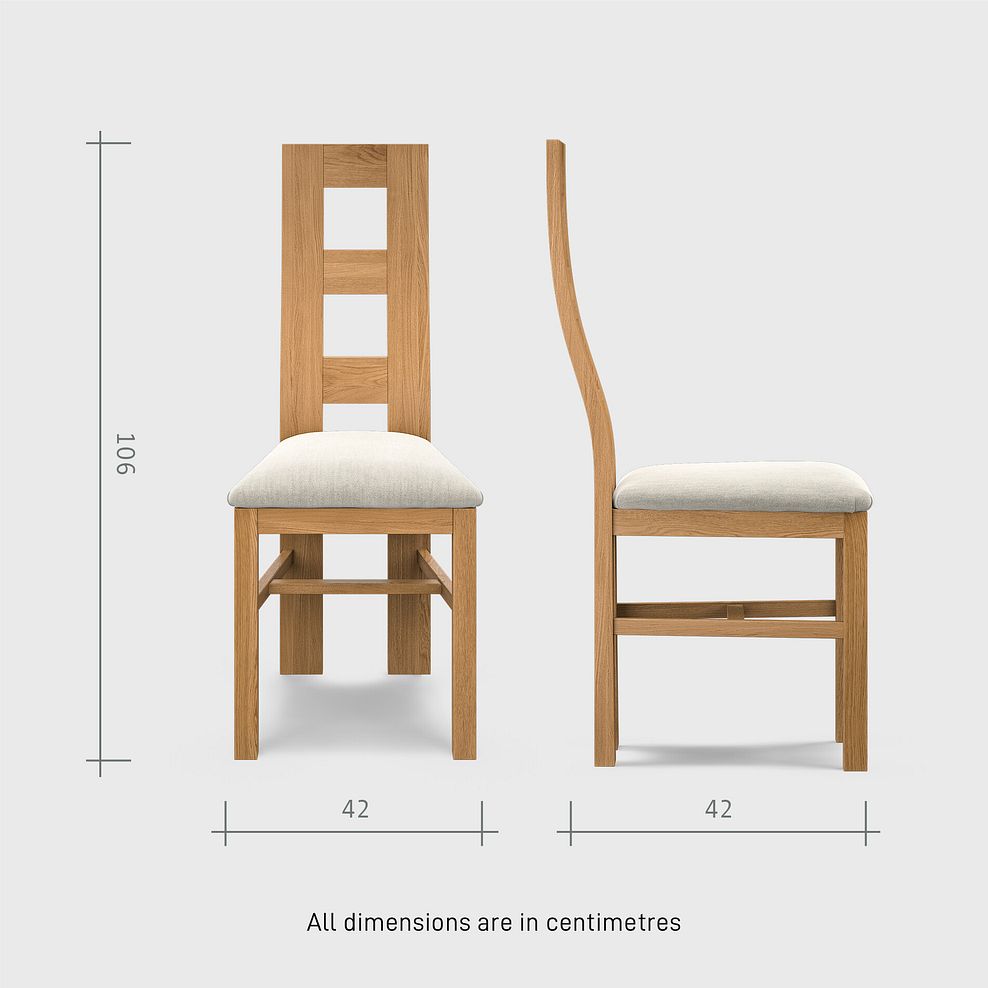 Oaklee Natural Oak Extendable Dining Table 160-210cm + 6 Wave Back Natural Solid Oak Chair with Verona Cream Fabric Seat 9