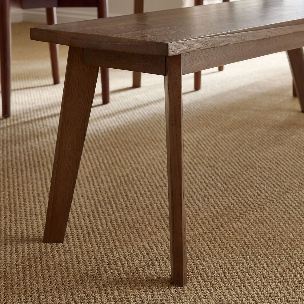 Oaklee Walnut Stained Solid Oak Dining Bench 140cm 3