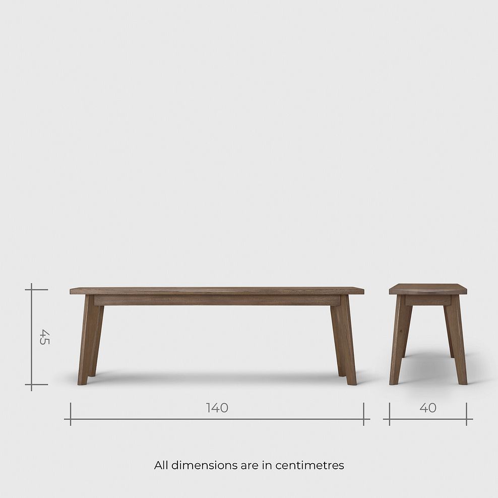 Oaklee Walnut Stained Solid Oak Dining Bench 140cm 9
