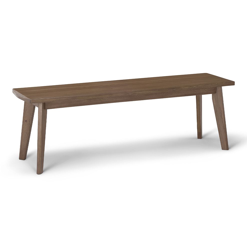 Oaklee Walnut Stained Solid Oak Extendable Dining Table 160-210cm + 2 Oaklee Natural Oak Dining Bench 140cm 5