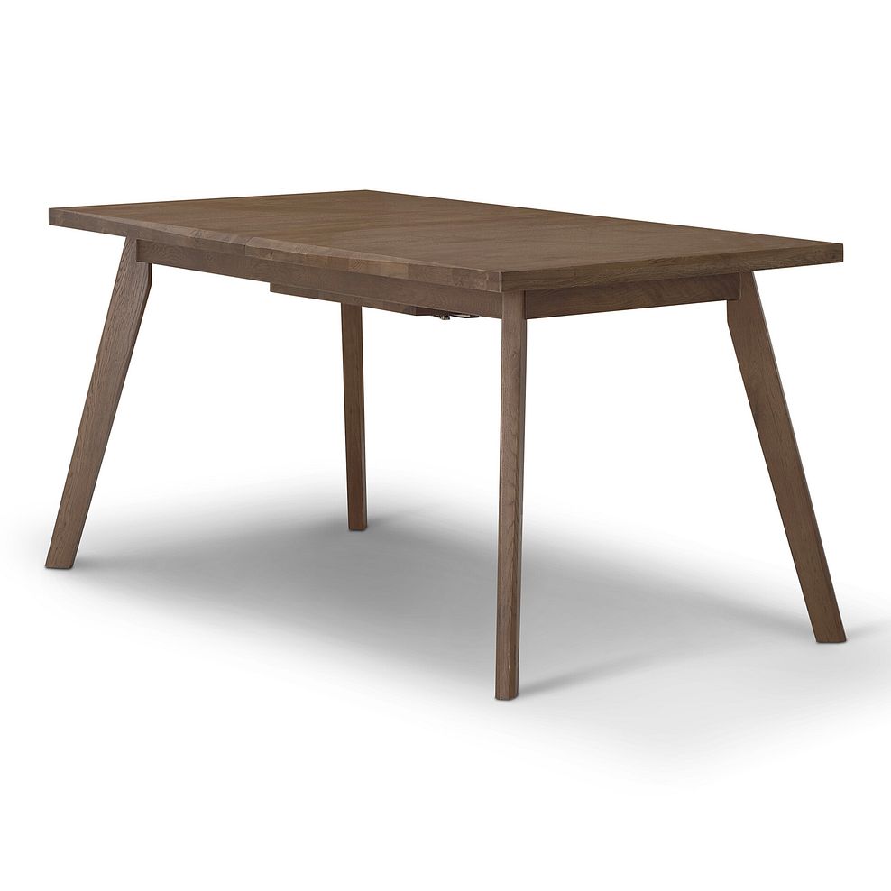 Oaklee Walnut Stained Solid Oak Extendable Dining Table 160-210cm + 6 Otis Chair Cool Grey with Walnut Stained Beech Legs  4