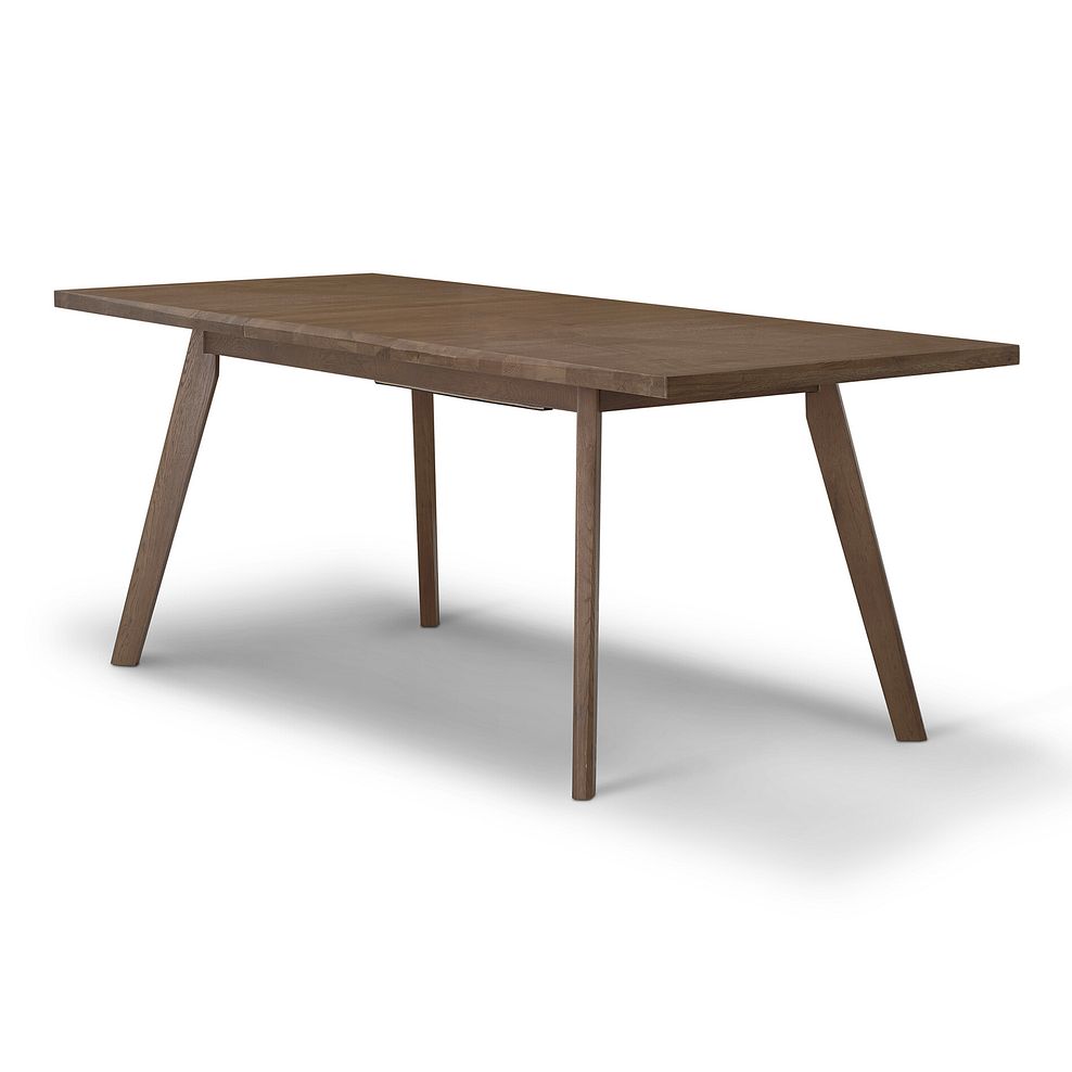 Oaklee Walnut Stained Solid Oak Extendable Dining Table 160-210cm + 6 Otis Chair Cool Grey with Walnut Stained Beech Legs  5