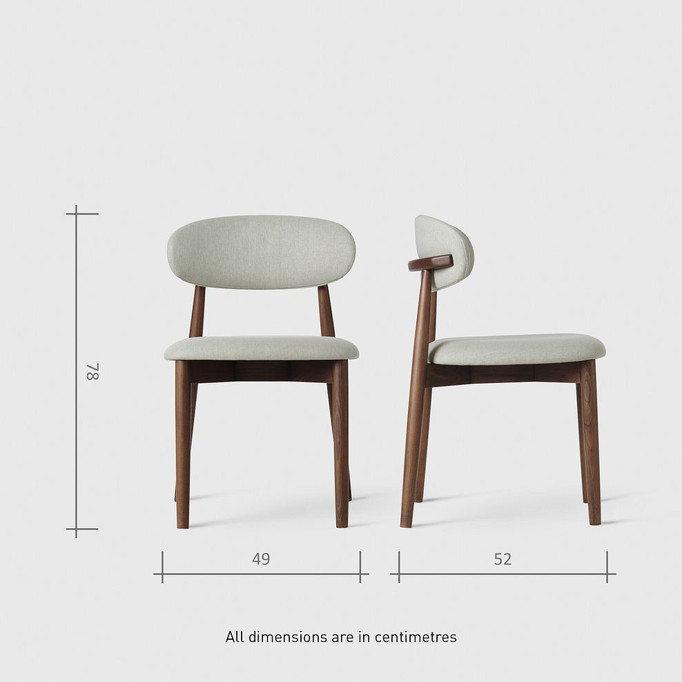 Oaklee Walnut Stained Solid Oak Extendable Dining Table 160-210cm + 6 Otis Chair Cool Grey with Walnut Stained Beech Legs  10