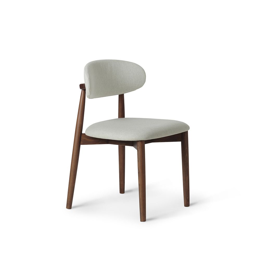 Oaklee Walnut Stained Solid Oak Extendable Dining Table 160-210cm + 6 Otis Chair Cool Grey with Walnut Stained Beech Legs  7