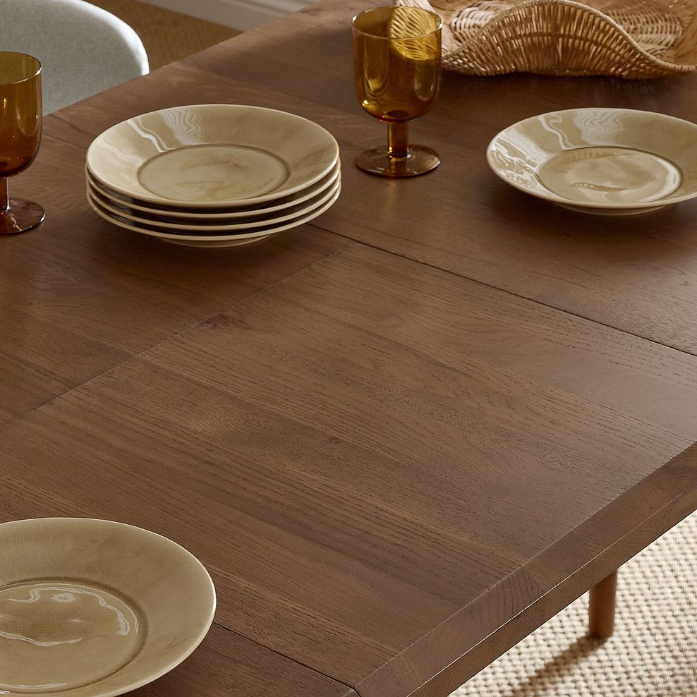 Oaklee Walnut Stained Solid Oak Extendable Dining Table 160-210cm 4