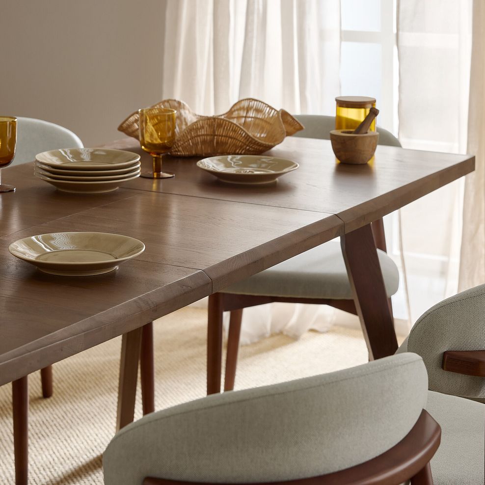 Oaklee Walnut Stained Solid Oak Extendable Dining Table 160-210cm 3
