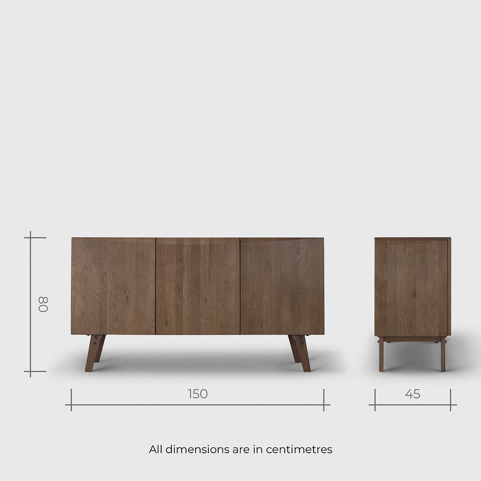 Oaklee Walnut Stained Solid Oak Large Sideboard 13