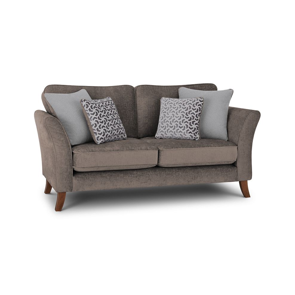 Odette 2 Seater High Back Sofa in Adele Biscuit Fabric 1