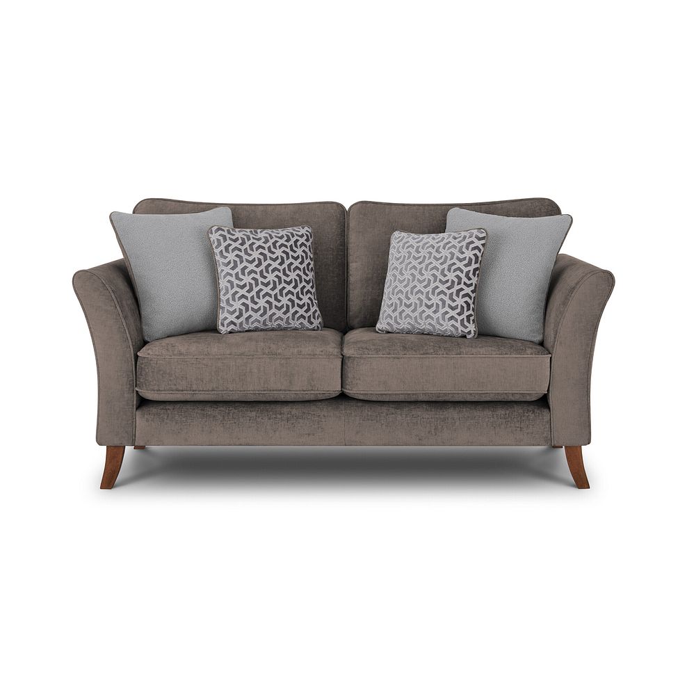 Odette 2 Seater High Back Sofa in Adele Biscuit Fabric 2