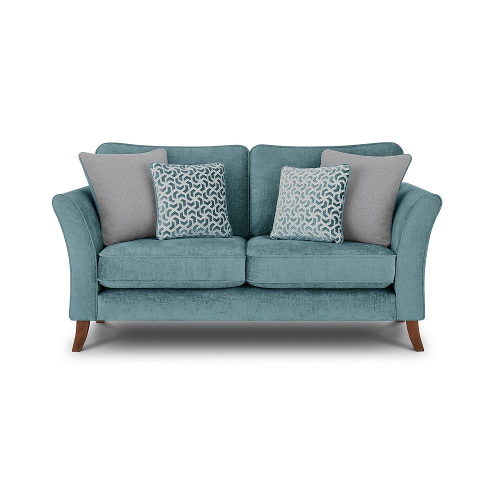 Odette 2 Seater High Back Sofa in Adele Jade Fabric 2