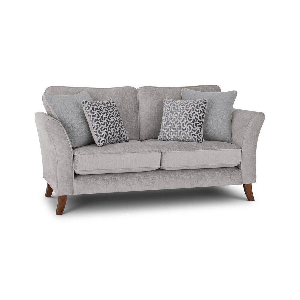Odette 2 Seater High Back Sofa in Adele Stone Fabric Thumbnail 3
