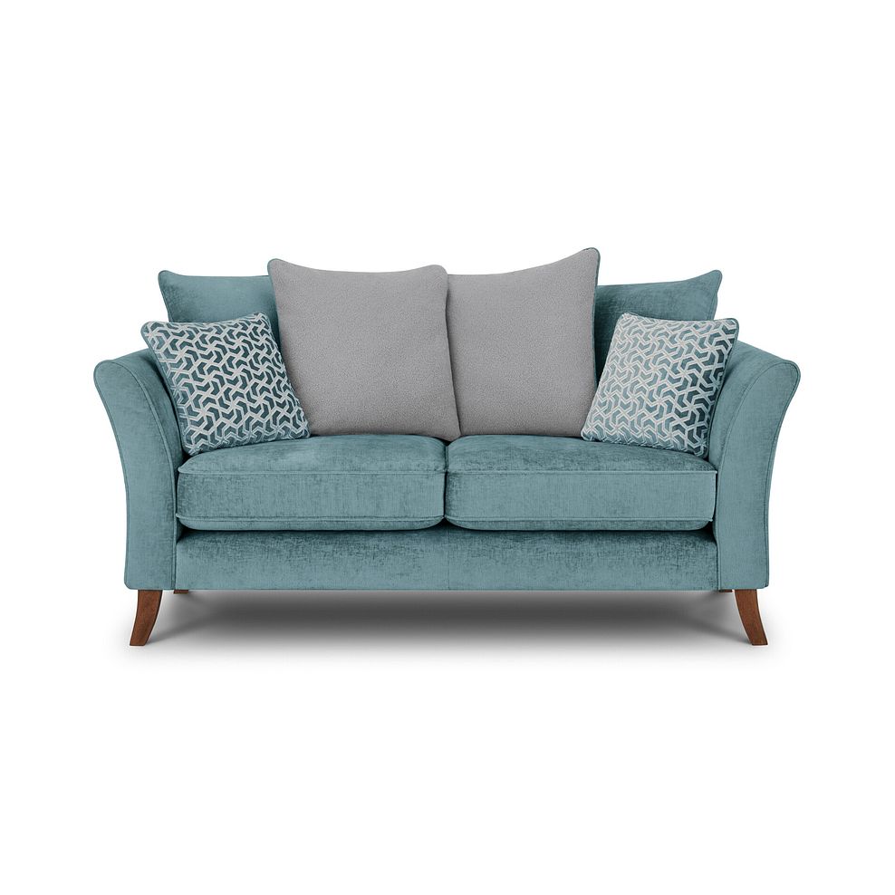 Odette 2 Seater Pillow Back Sofa in Adele Jade Fabric 2