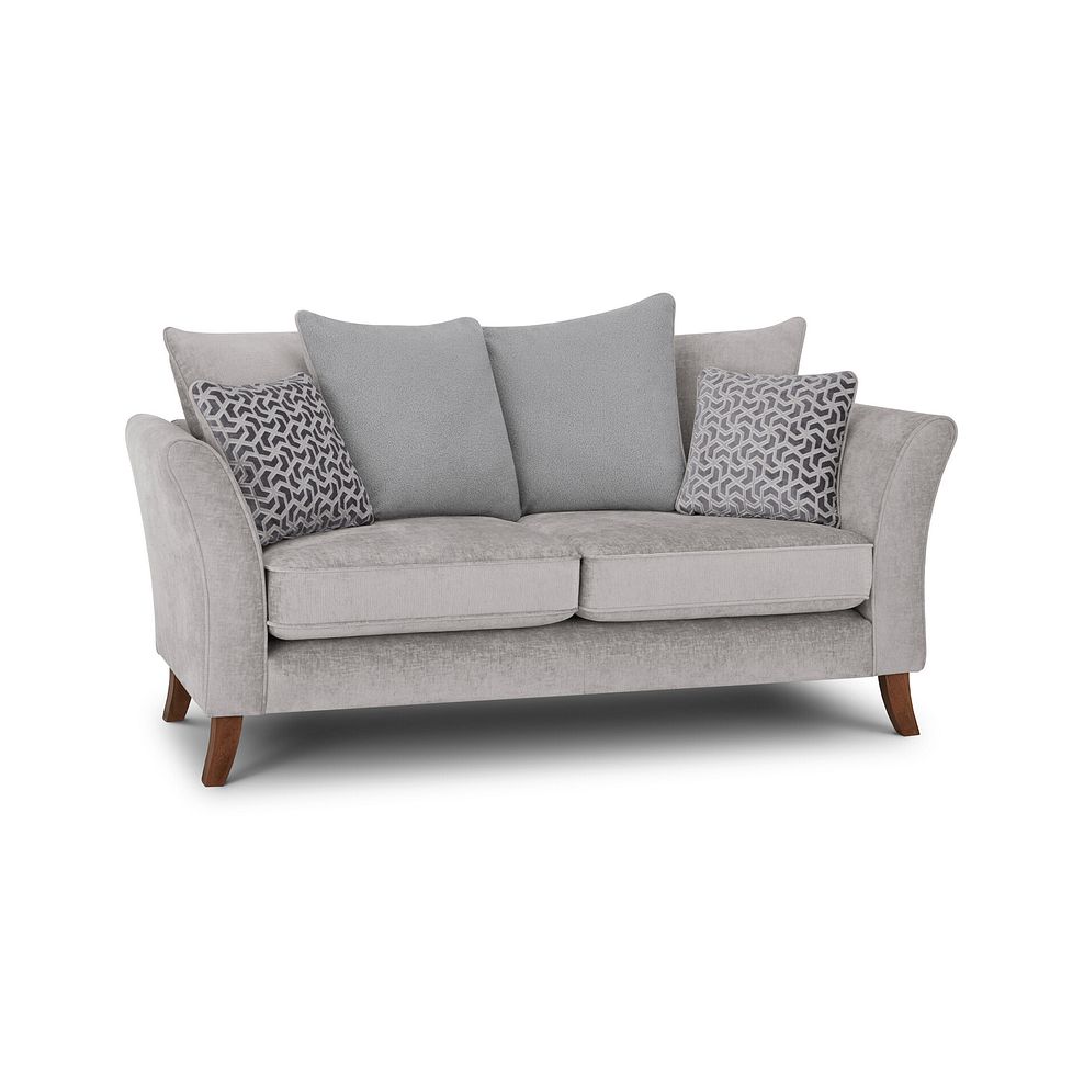 Odette 2 Seater Pillow Back Sofa in Adele Stone Fabric 3