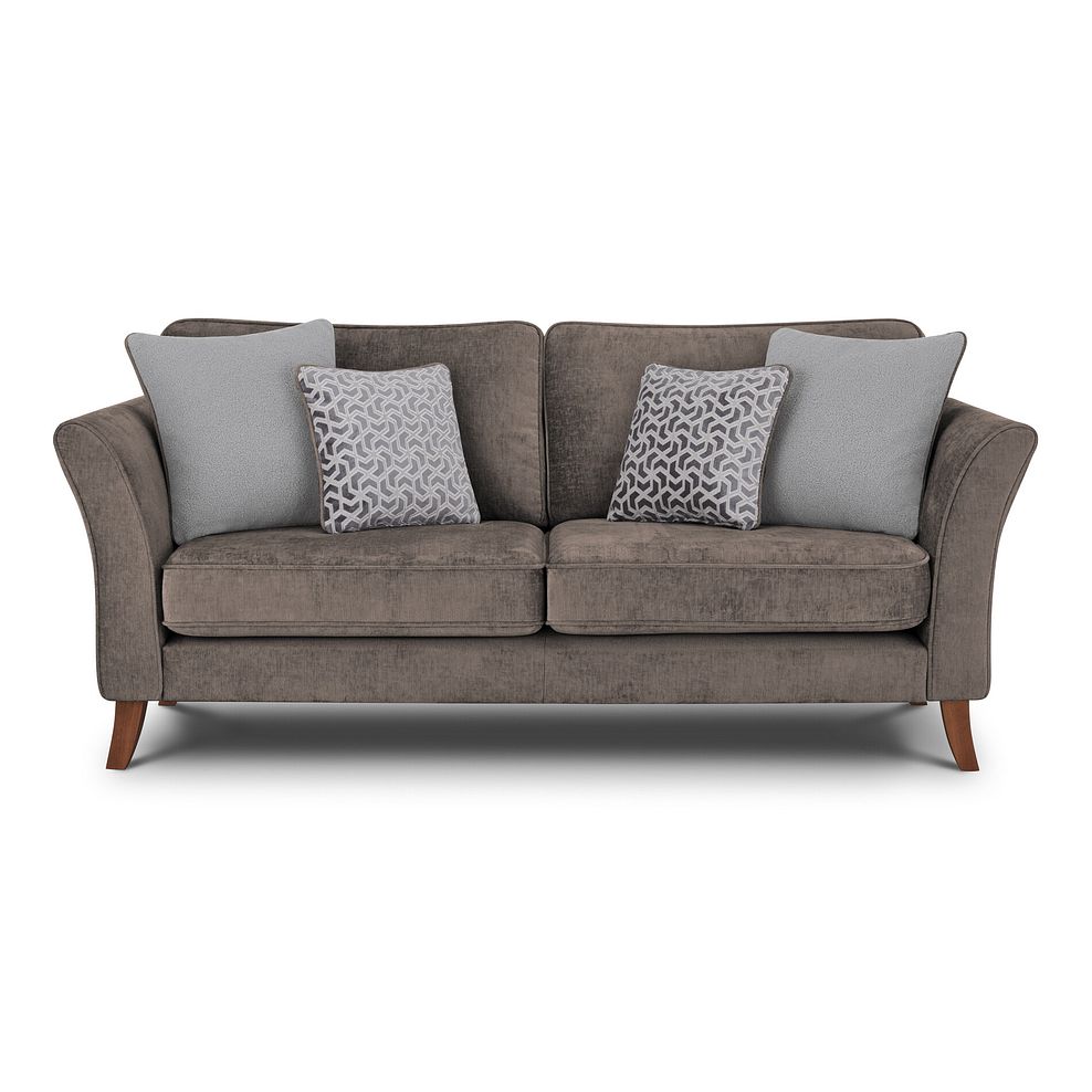 Odette 3 Seater High Back Sofa in Adele Biscuit Fabric 2