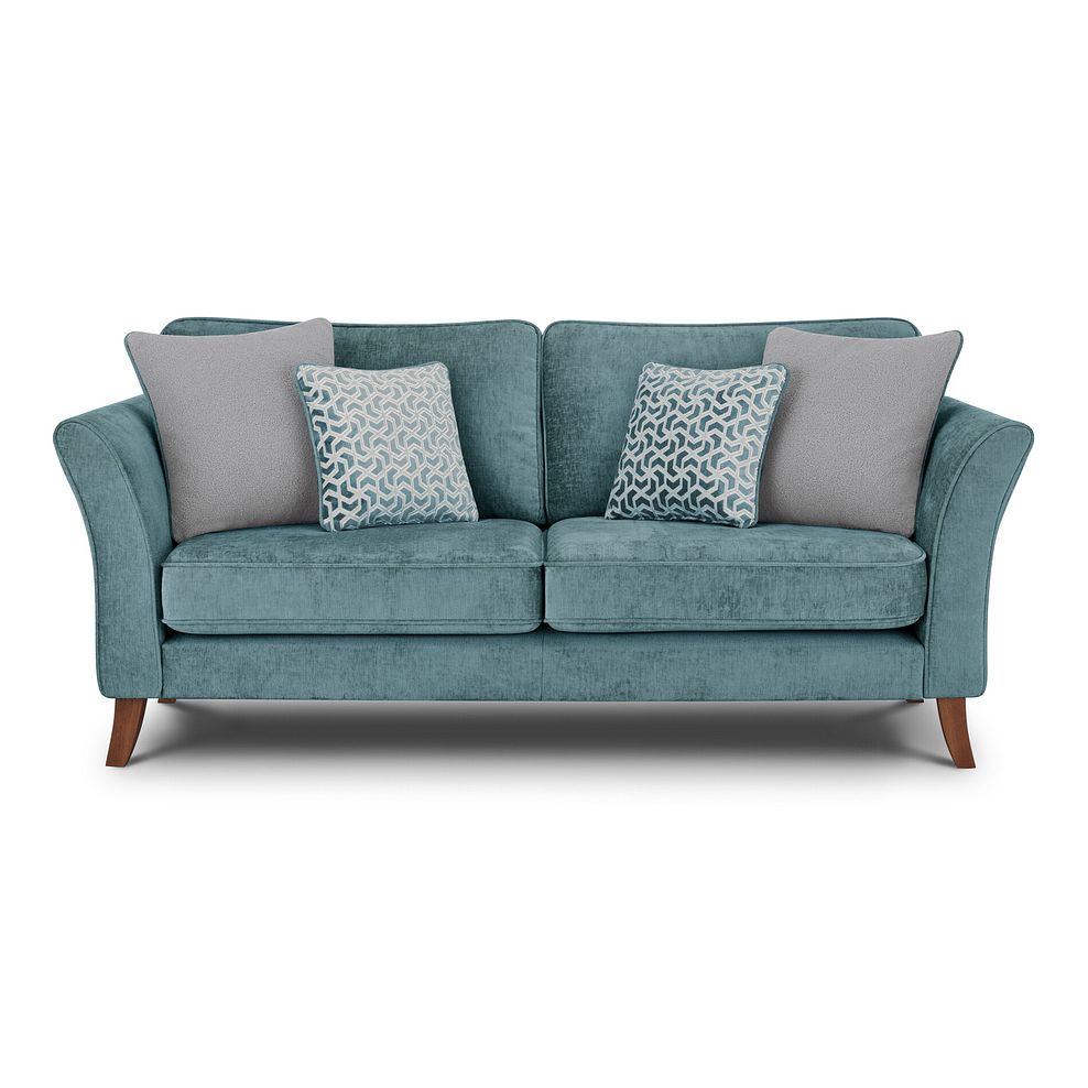 Odette 3 Seater High Back Sofa in Adele Jade Fabric 2