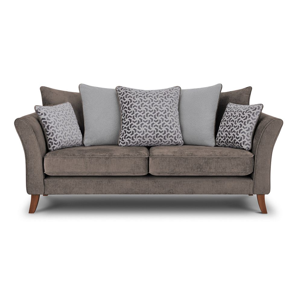 Odette 3 Seater Pillow Back Sofa in Adele Biscuit Fabric 2