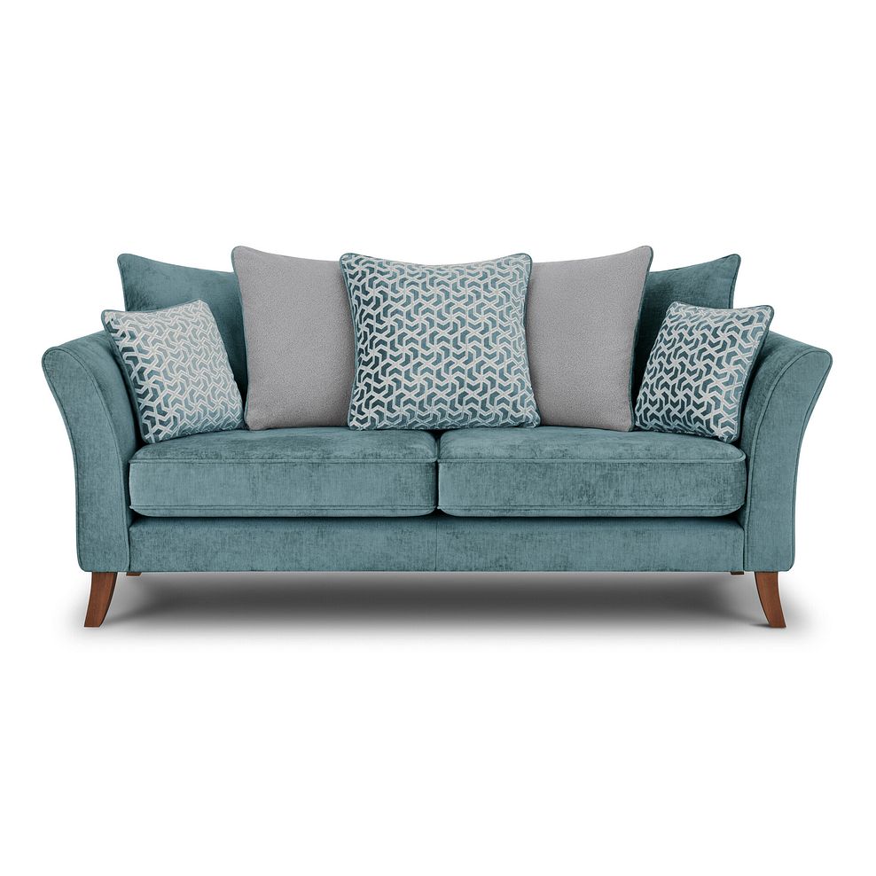 Odette 3 Seater Pillow Back Sofa in Adele Jade Fabric 2