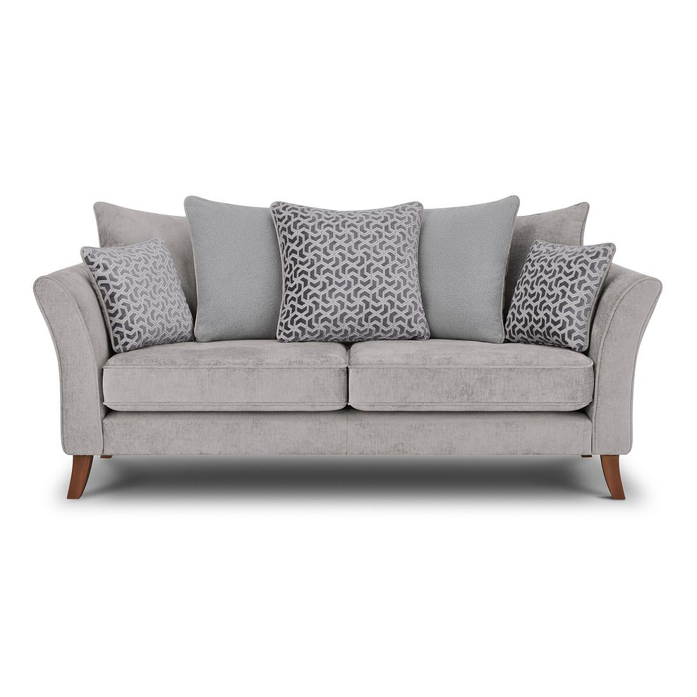 Odette 3 Seater Pillow Back Sofa in Adele Stone Fabric 4