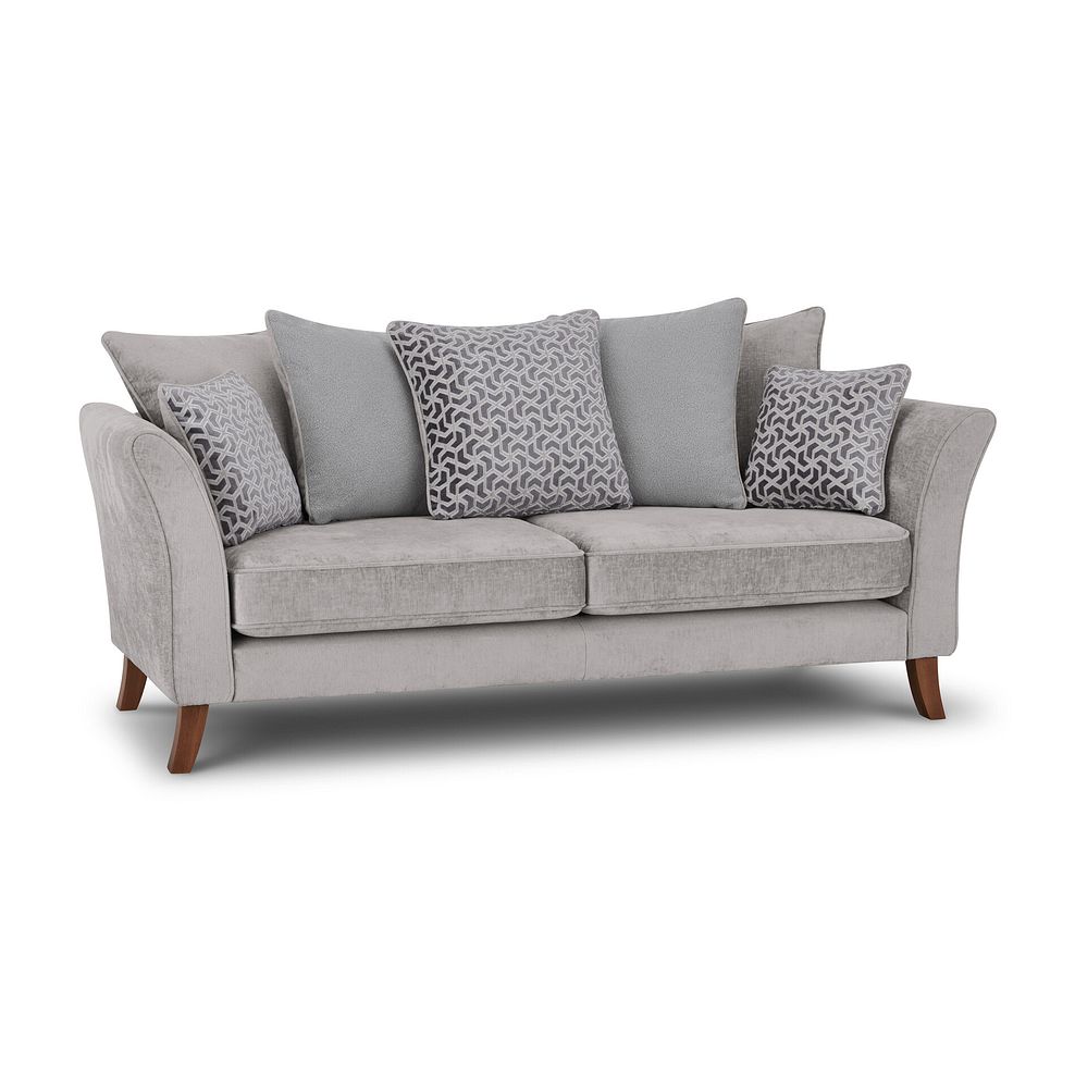 Odette 3 Seater Pillow Back Sofa in Adele Stone Fabric Thumbnail 3