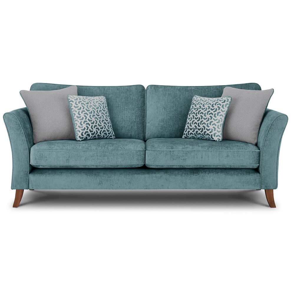 Odette 4 Seater High Back Sofa in Adele Jade Fabric 2