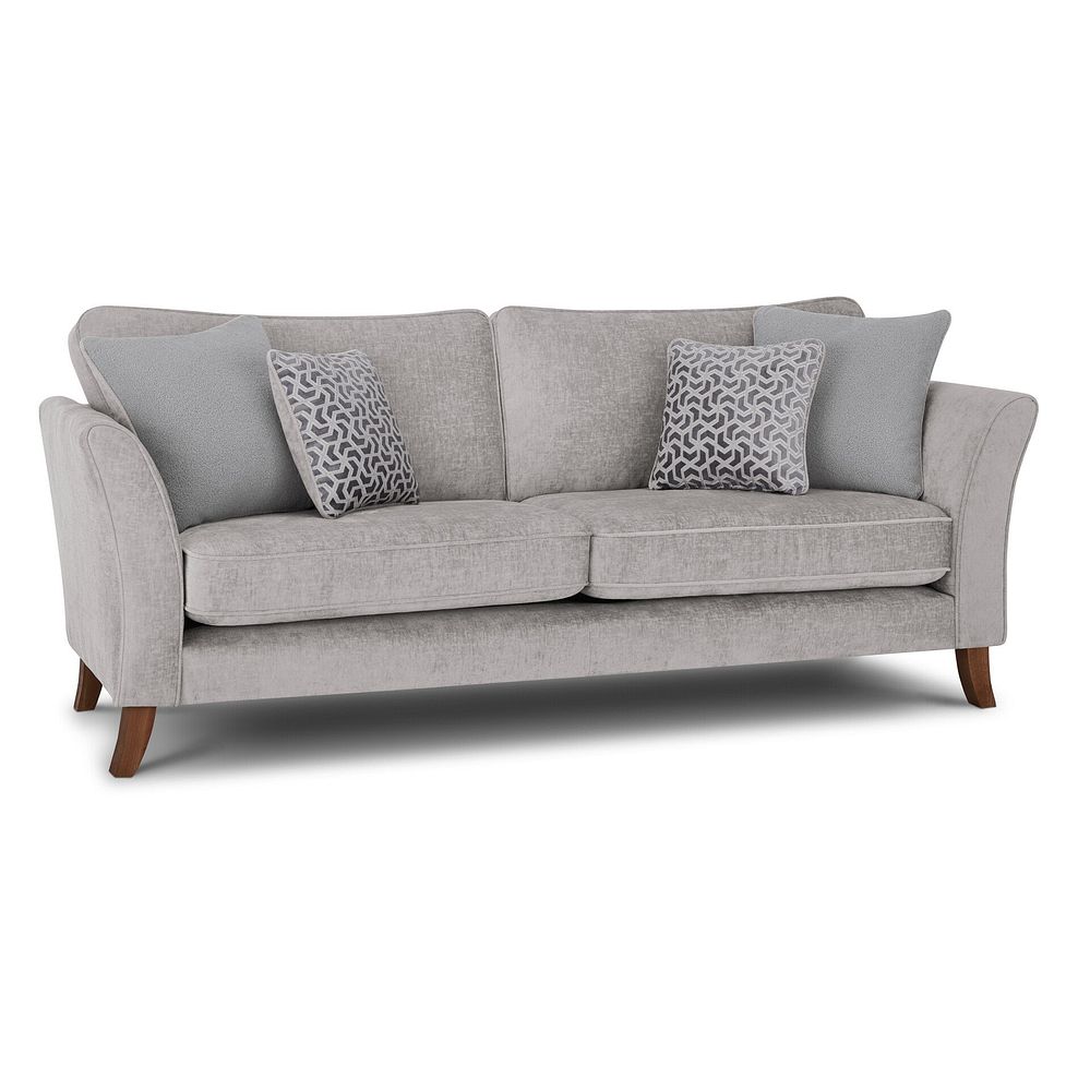Odette 4 Seater High Back Sofa in Adele Stone Fabric 3