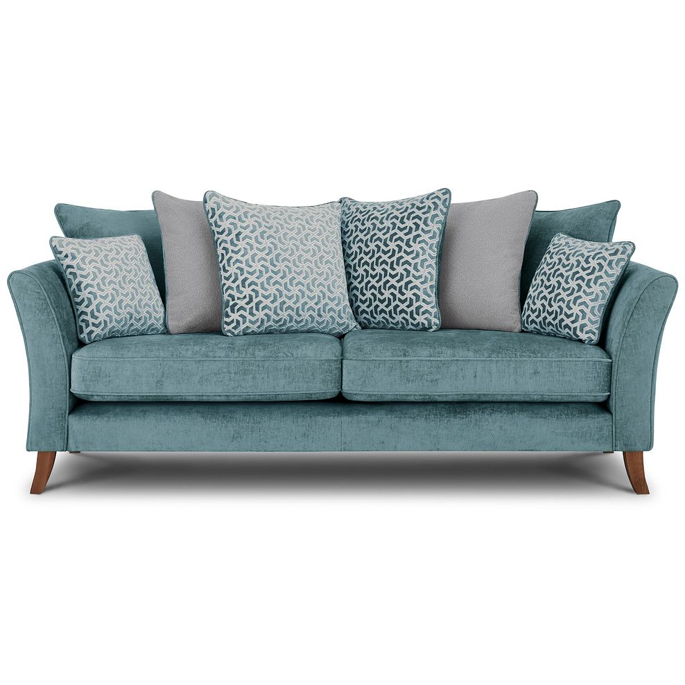 Odette 4 Seater Pillow Back Sofa in Adele Jade Fabric 2