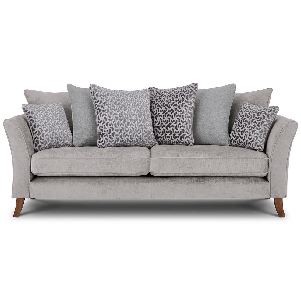 Odette 4 Seater Pillow Back Sofa in Adele Stone Fabric 4