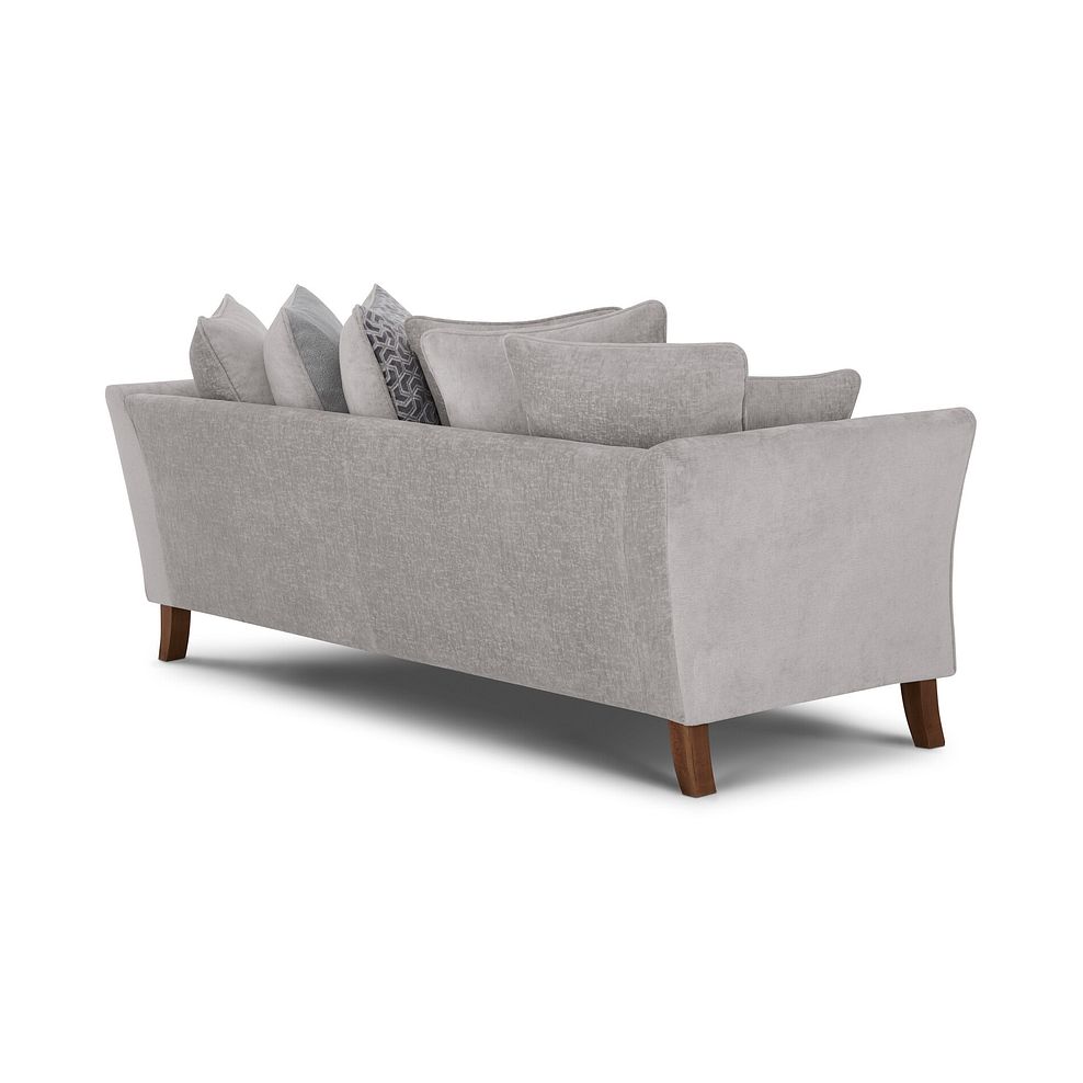 Odette 4 Seater Pillow Back Sofa in Adele Stone Fabric 5