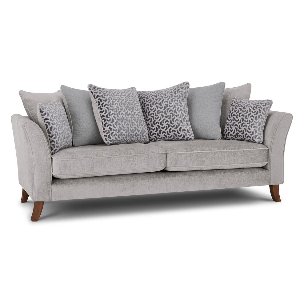 Odette 4 Seater Pillow Back Sofa in Adele Stone Fabric 3