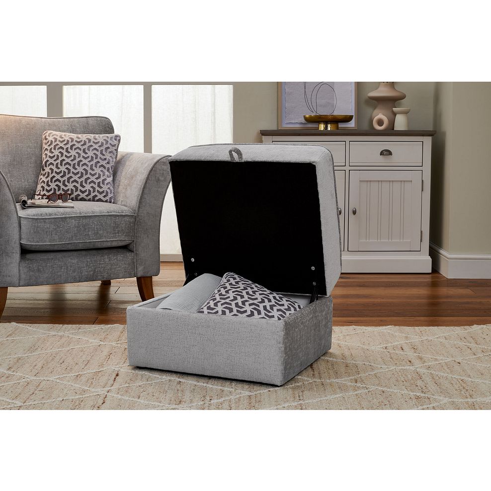 Odette Storage Footstool in Adele Stone Fabric 2