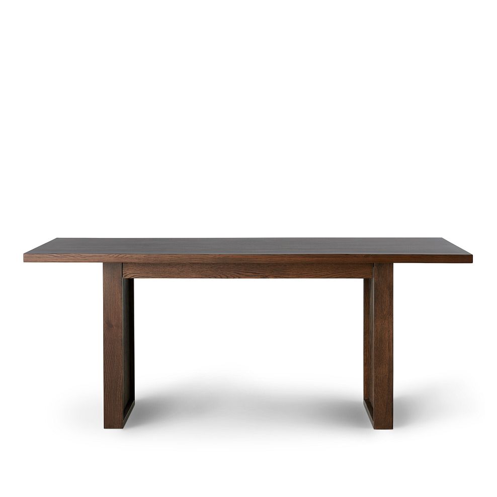 Oliver Dark Oak Dining Table + 4 Otis Chairs Cool Grey with Walnut Stained Beech Legs  4