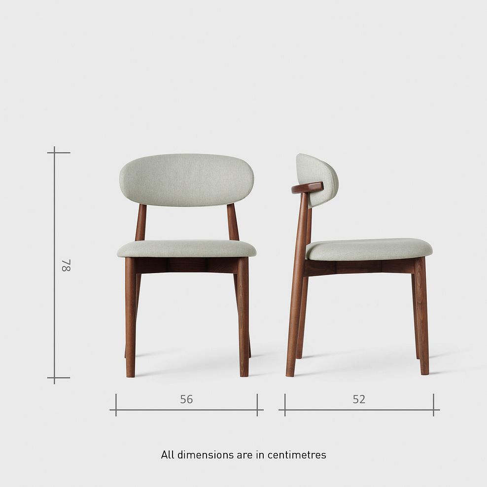 Oliver Dark Oak Dining Table + 6 Otis Chairs Cool Grey with Walnut Stained Beech Legs  11