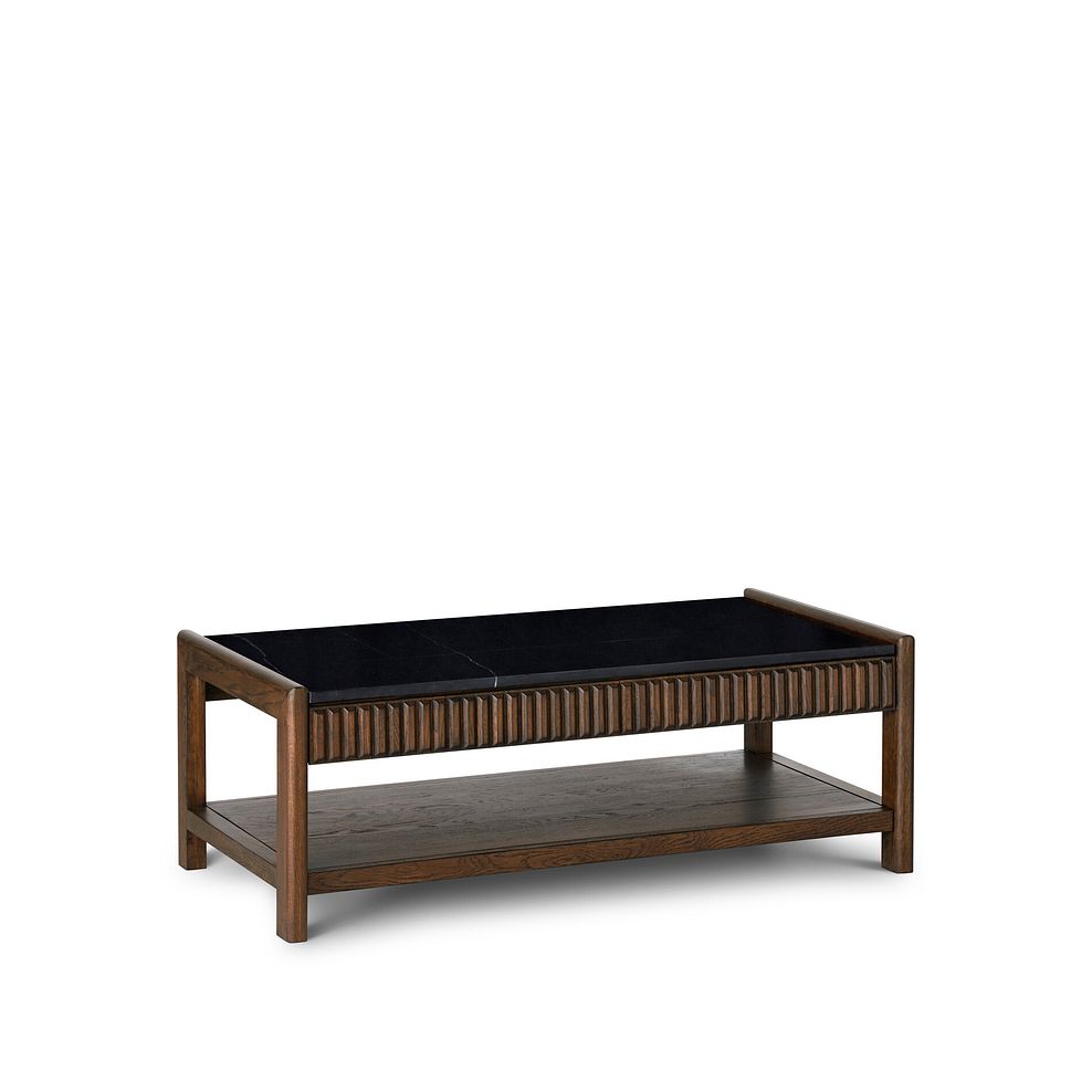 Oliver Dark Solid Oak and Black Marble Coffee Table 3