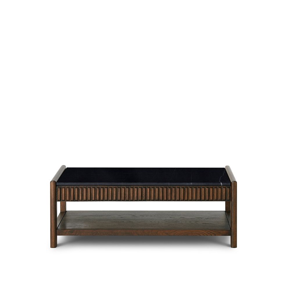 Oliver Dark Solid Oak and Black Marble Coffee Table 4