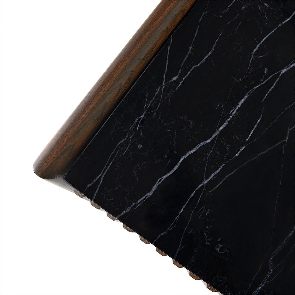 Oliver Dark Solid Oak and Black Marble Large Sideboard 11