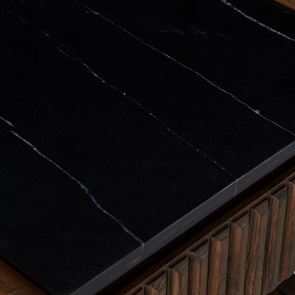 Oliver Dark Solid Oak and Black Marble Side Table 11