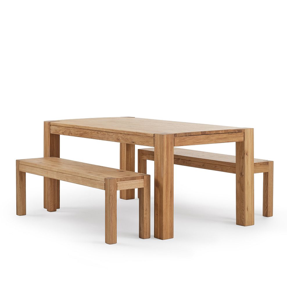 Ontario European Oak Dining Table + 2 Ontario European Oak Benches 4