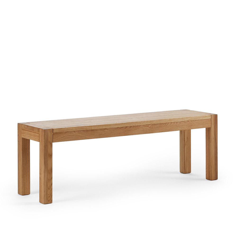 Ontario European Oak Dining Table + 4 Harper Chairs in Stone Fabric + 1 Ontario Bench 10