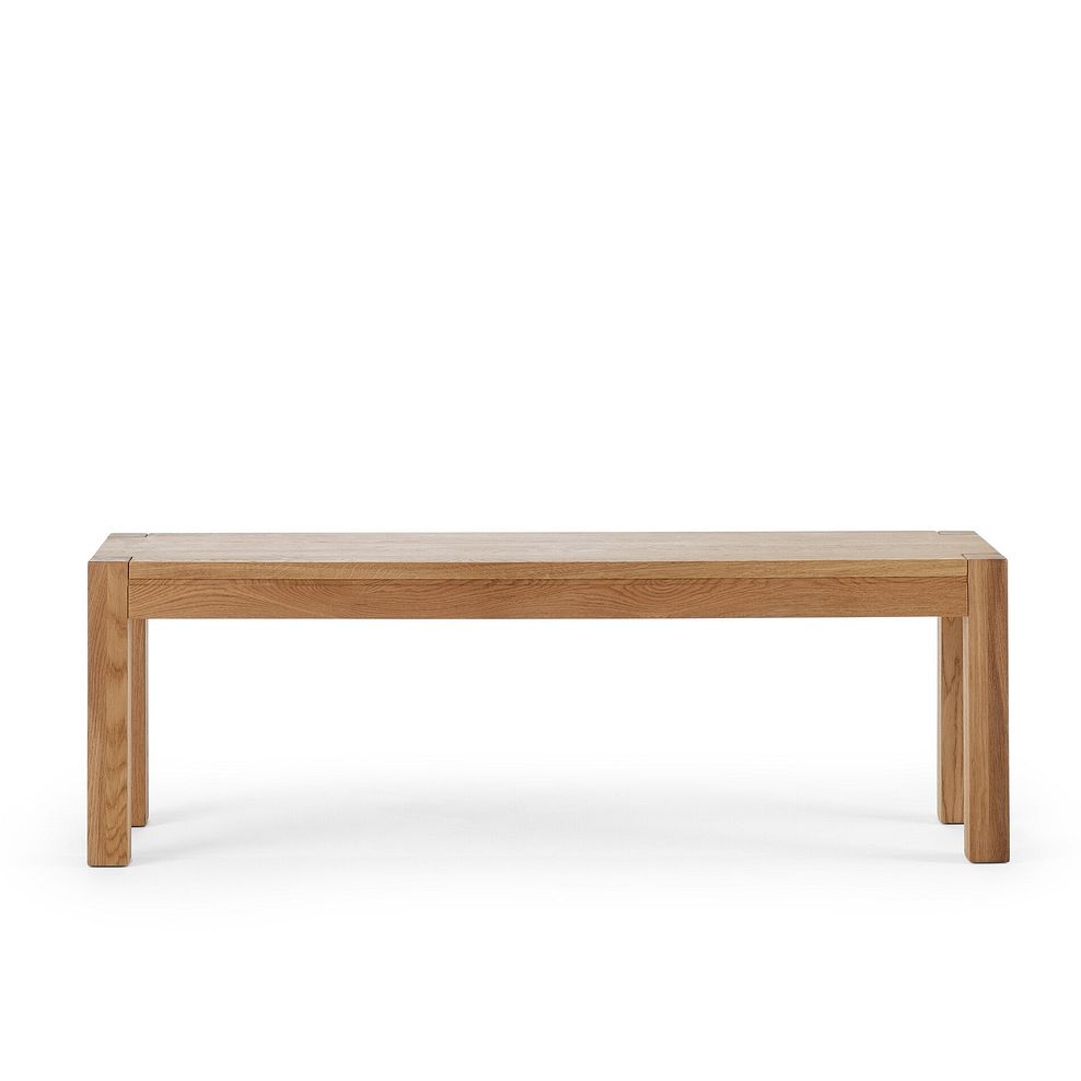Ontario European Oak Dining Table + 4 Harper Chairs in Stone Fabric + 1 Ontario Bench 11