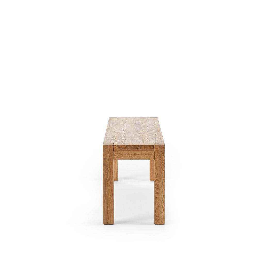 Ontario European Oak Dining Table + 4 Harper Chairs in Stone Fabric + 1 Ontario Bench 12
