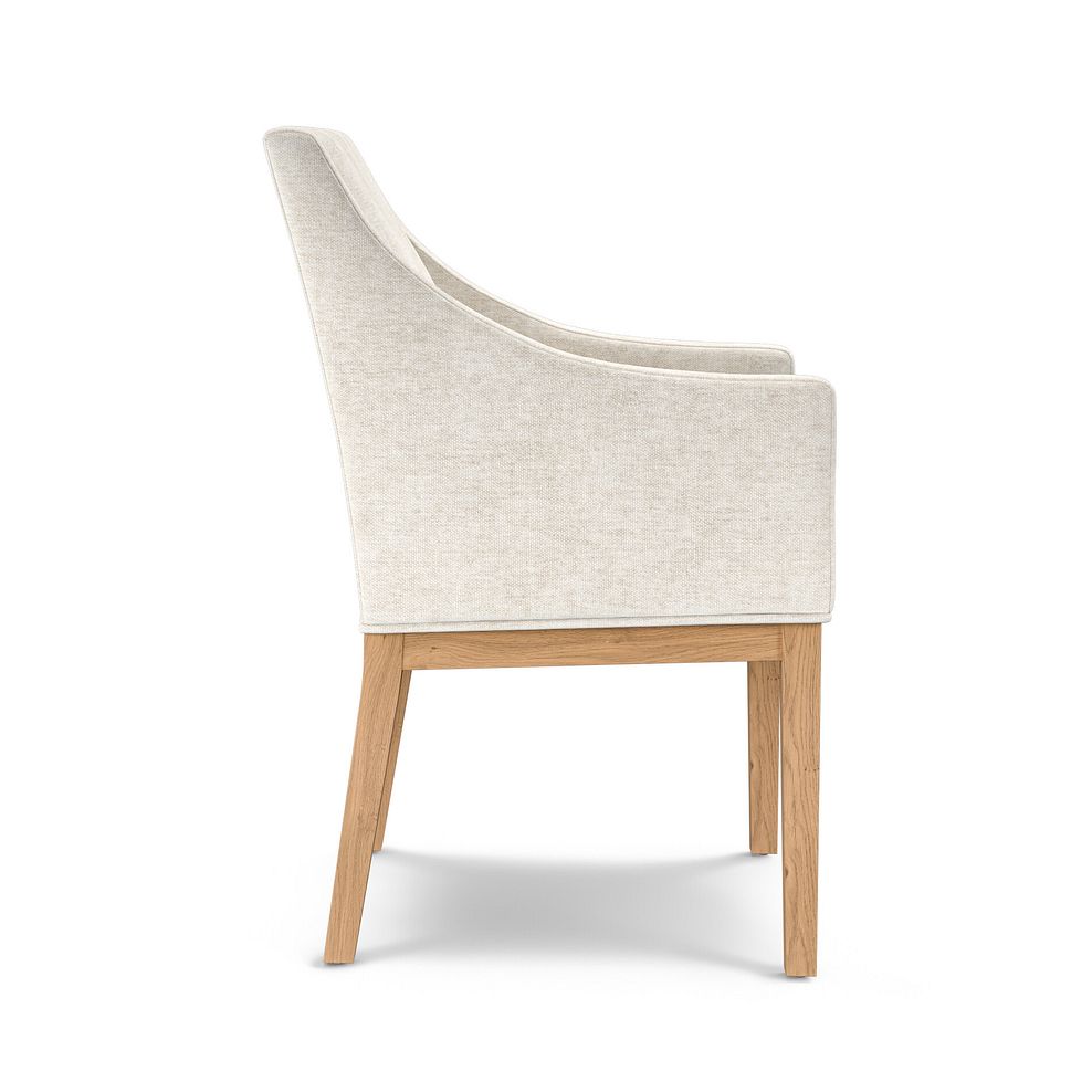 Ontario European Oak Dining Table + 4 Harper Chairs in Stone Fabric + 1 Ontario Bench 16