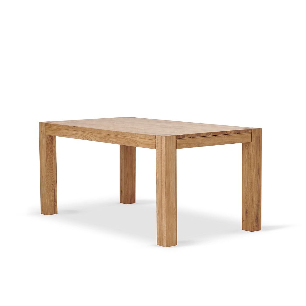 Ontario European Oak Dining Table 160cm + 4 Harper Chair in Stone Fabric with Oak leg 4