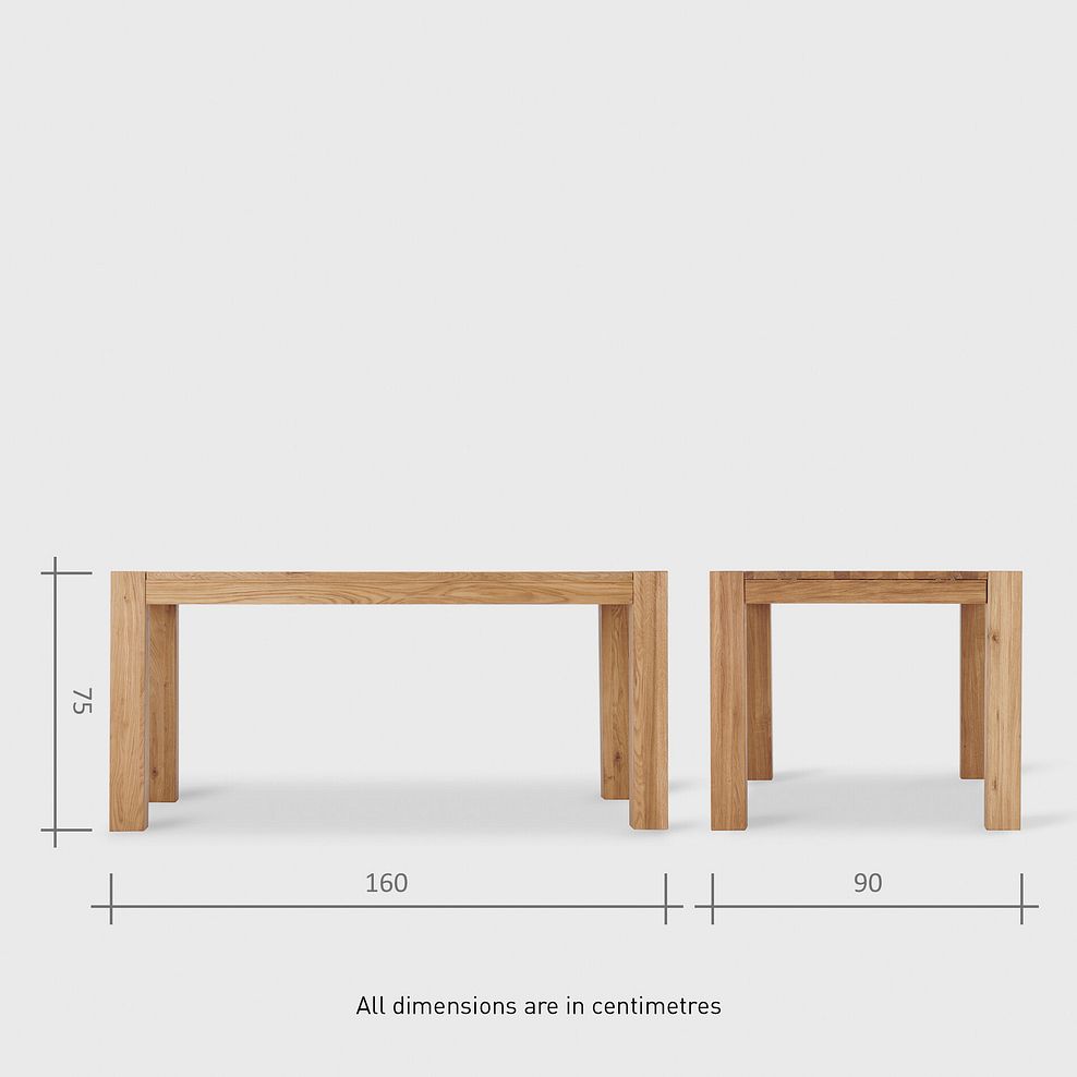 Ontario European Oak Dining Table 160cm + 4 Lars Dining Chair in Natural Oak with Natural Seat 17