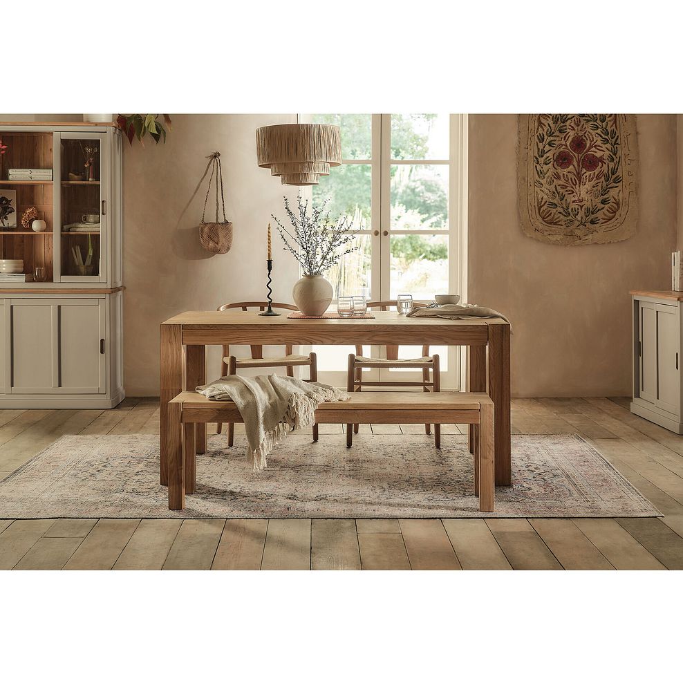 Ontario European Oak Dining Table with 2 Lars Chairs + 1 Ontario Bench 2