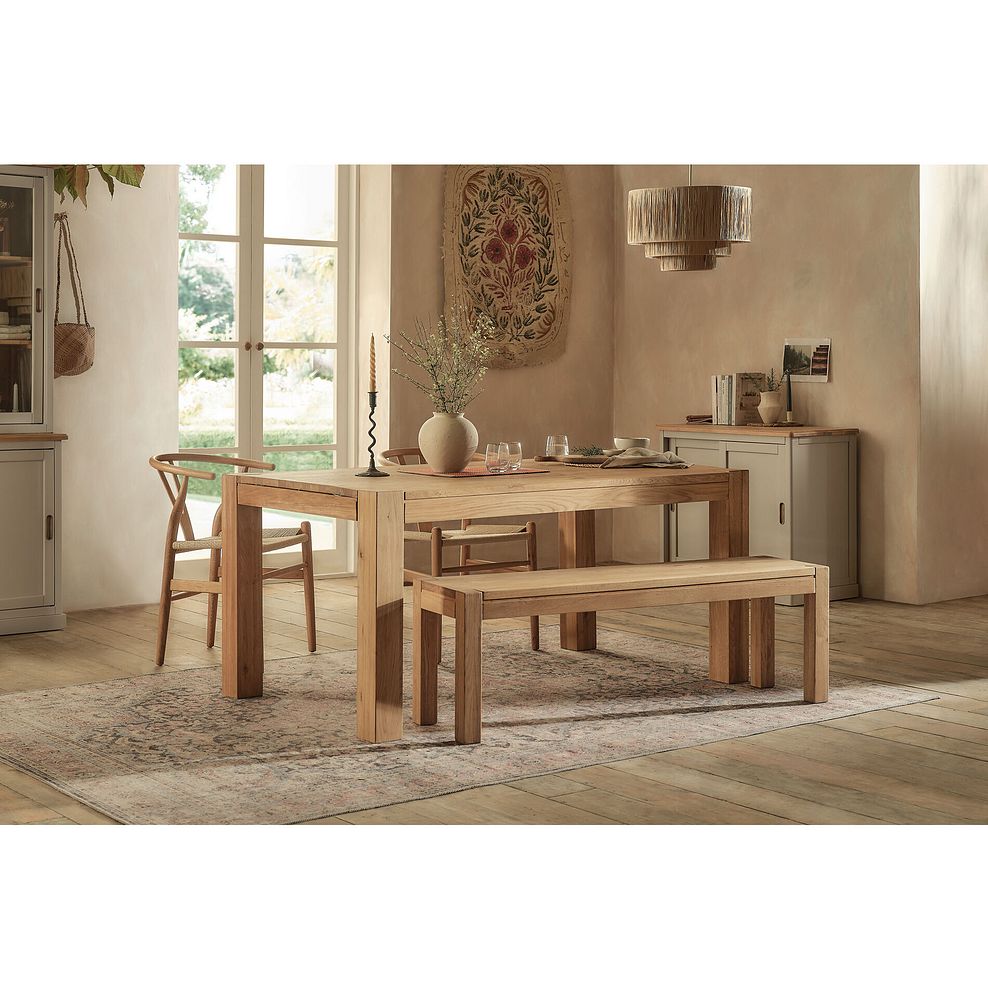 Ontario European Oak Dining Table with 2 Lars Chairs + 1 Ontario Bench 1