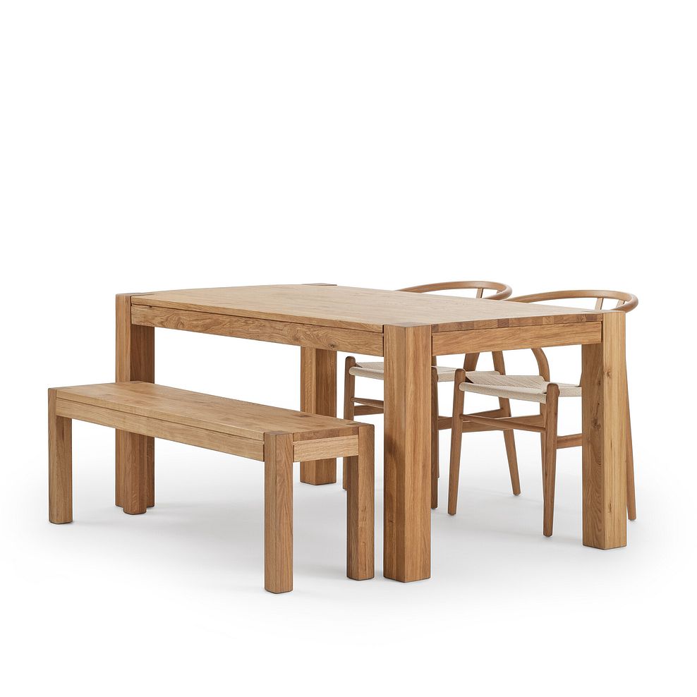 Ontario European Oak Dining Table with 2 Lars Chairs + 1 Ontario Bench 4
