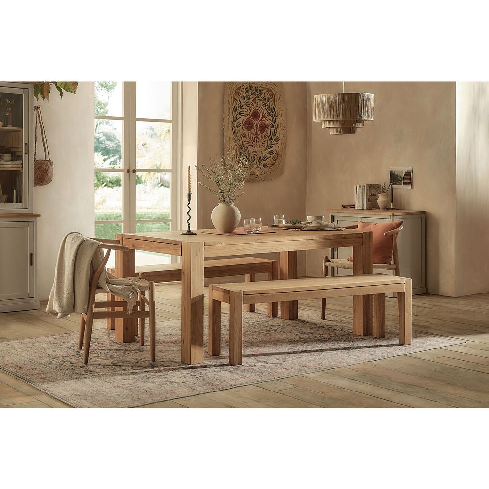 Ontario European Oak Dining Table with 2 Lars Chairs and 2 Ontario Benches 2