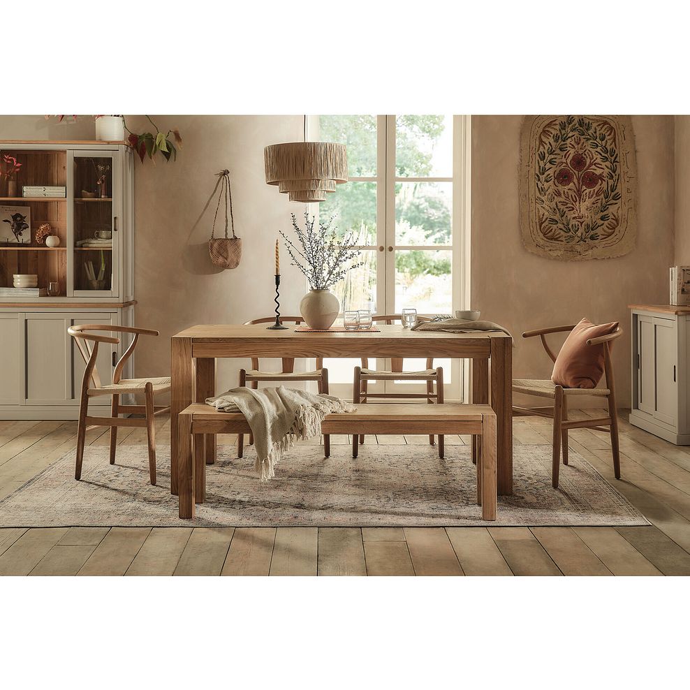 Ontario European Oak Dining Table with 4 Lars Chairs and 1 Ontario Bench 1