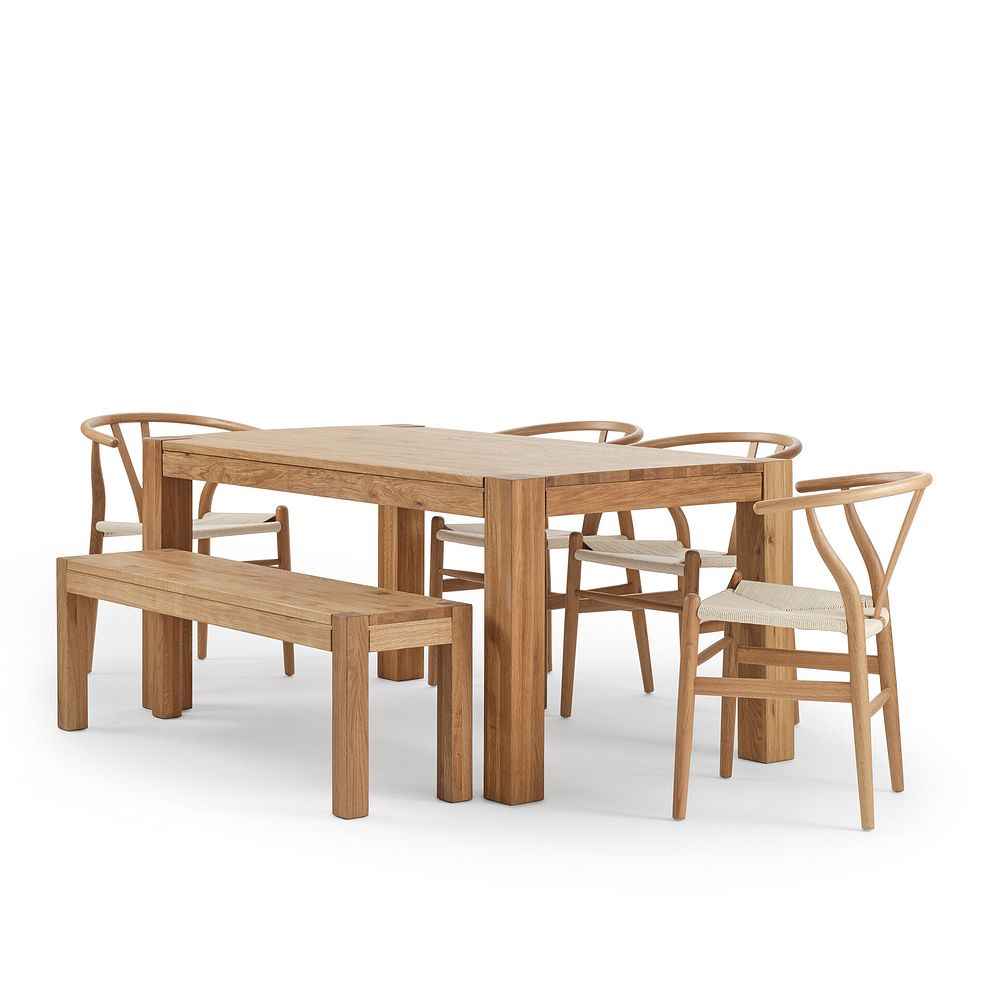 Ontario European Oak Dining Table with 4 Lars Chairs and 1 Ontario Bench 4