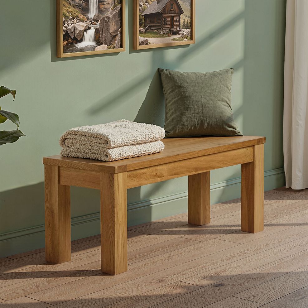Original Rustic Solid Oak 3ft 7 Bench 6